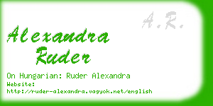 alexandra ruder business card
